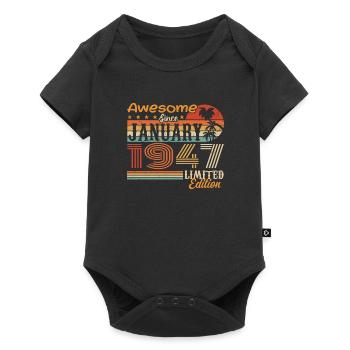 Birthday Gift - Born in January 1947 - Baby Premium short-sleeve bodysuit - black - Front