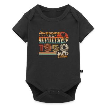 Cadeau d’anniversaire - né en janvier 1950 - Body à manches courtes Premium Bébé - noir - Devant