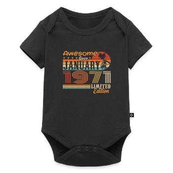 Birthday Gift - Born in January 1971 - Baby Premium short-sleeve bodysuit - black - Front