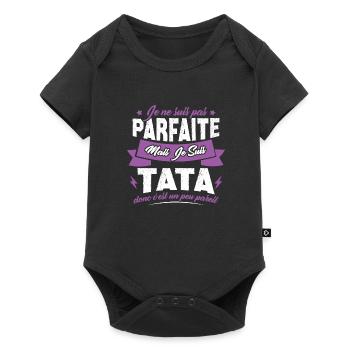Pas parfaite mais je suis tata - Body à manches courtes Premium Bébé - noir - Devant