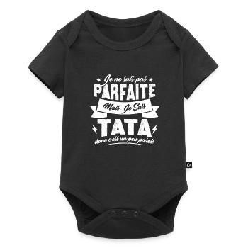 Pas parfaite mais je suis tata - Body à manches courtes Premium Bébé - noir - Devant