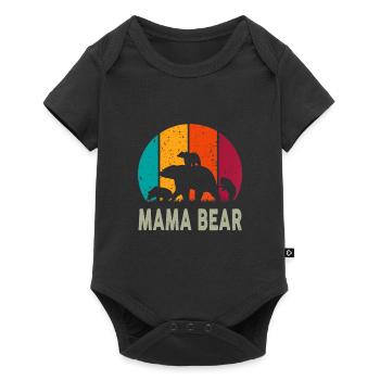 Mama Bear 3 enfants Drôle fête des mères Cadeau de mère - Body à manches courtes Premium Bébé - noir - Devant