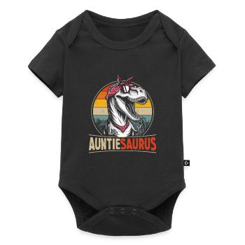 Auntiesaurus dinosaur for aunt or auntie - Baby Premium short-sleeve bodysuit - black - Front