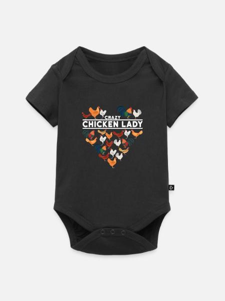 Huhn Tier Hühner Geschenk · Verrückt - Baby Premium Kurzarmbody - Schwarz