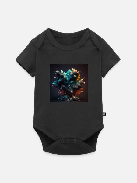 Abstrakte Digitale Kunst n°6 - Baby Premium Kurzarmbody - Schwarz