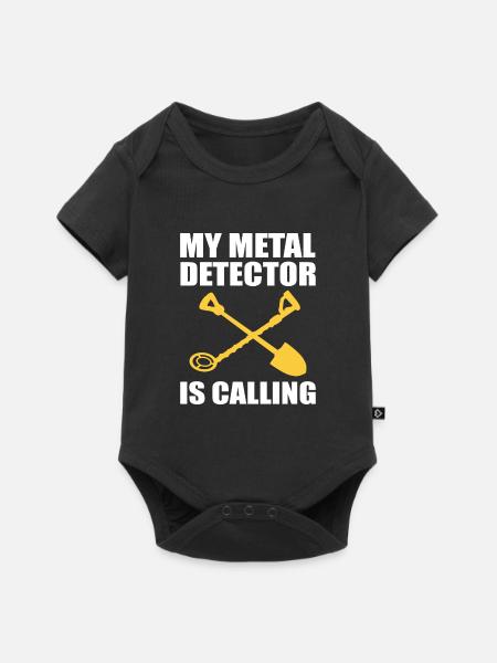 Metalldetektor - Baby Premium Kurzarmbody - Schwarz