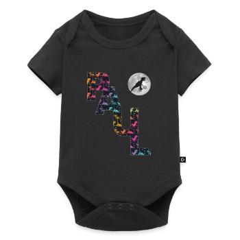 PAUL - Beautiful boy name with dinosaur - Baby Premium short-sleeve bodysuit - black - Front