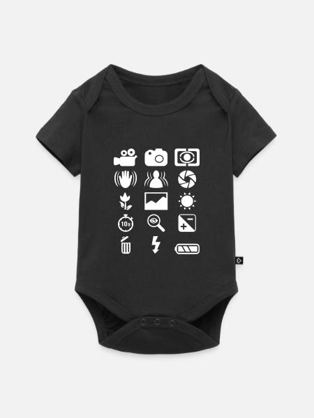 DSLR Camera Symbol - Baby Premium Kurzarmbody - Schwarz