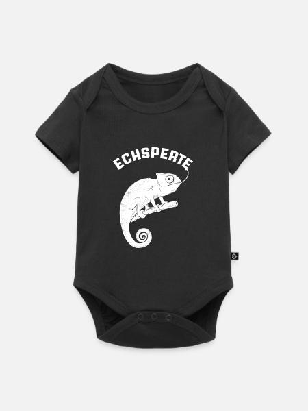 Chamäleon Gecko Lustige Reptilien Echsperte - Baby Premium Kurzarmbody - Schwarz