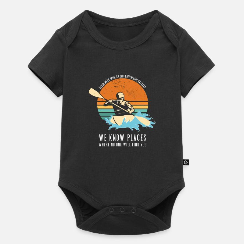 Never Mess With An Old Whitewater Kayaker Kayaking - Baby Premium Kurzarmbody - Schwarz