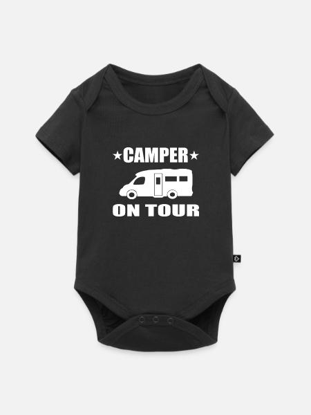 Camping - Baby Premium Kurzarmbody - Schwarz