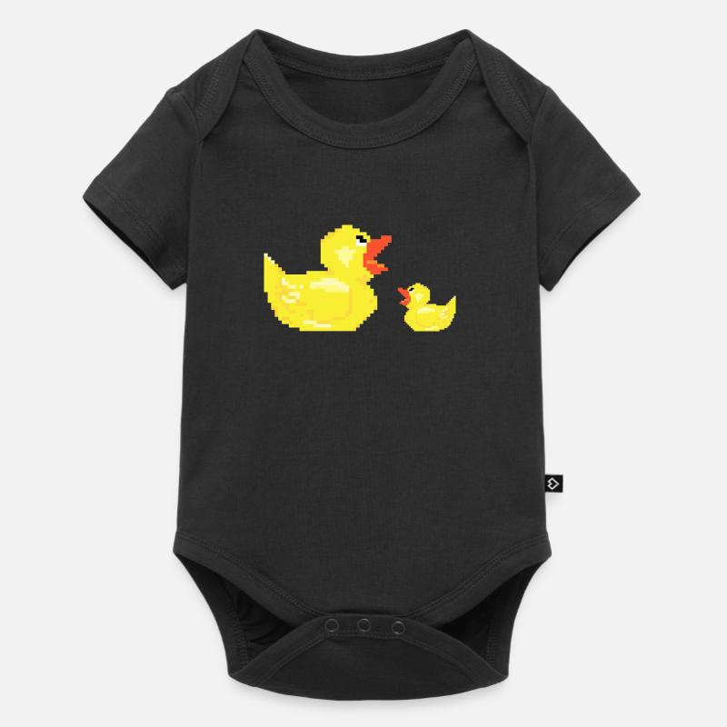 Canard, mère, à, poussins enfant, jeune, cadeau, canard - Body à manches courtes Premium Bébé - noir