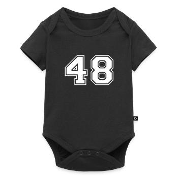48 - Baby Premium Kurzarmbody - Schwarz - Vorne