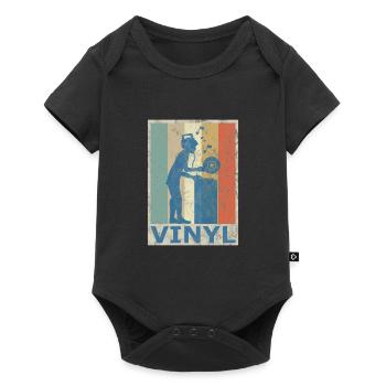 Rétro Vintage Style DJ Deejee Vinyle Disque - Body à manches courtes Premium Bébé - noir - Devant