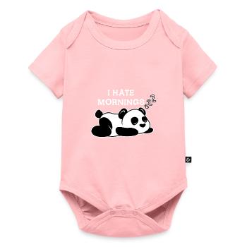 Je déteste le cadeau de dessin animé du matin panda panda bear - Body à manches courtes Premium Bébé - rose - Devant