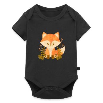 Renard mignon - Body à manches courtes Premium Bébé - noir - Devant