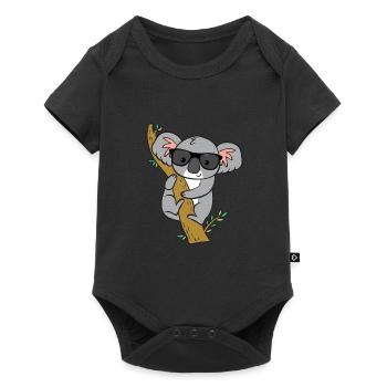 Koala with glasses - Baby Premium short-sleeve bodysuit - black - Front