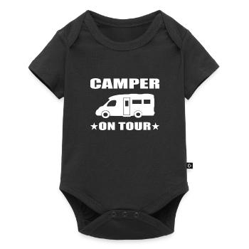 Camping - Baby Premium Kurzarmbody - Schwarz - Vorne