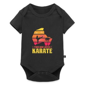 Ce gamin aime le karaté - Body à manches courtes Premium Bébé - noir - Devant