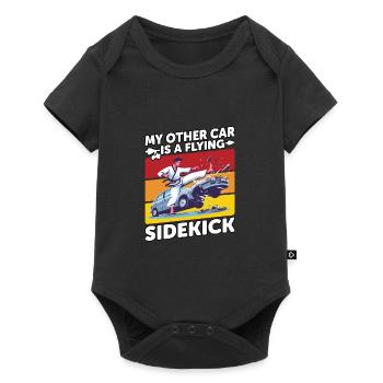 Mein anderes Auto ist ein fliegender Sidekick - Baby Premium Kurzarmbody - Schwarz - Vorne
