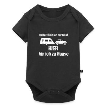 Camping - Baby Premium Kurzarmbody - Schwarz - Vorne