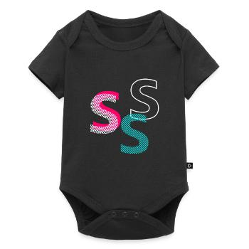 S Initial - Baby Premium Kurzarmbody - Schwarz - Vorne