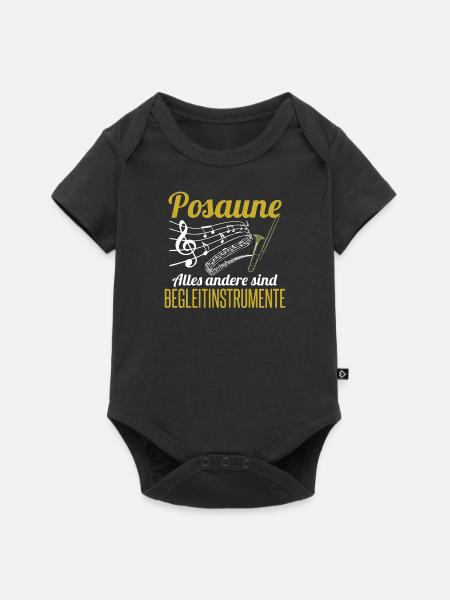 Musiker Posaune Shirt | Musikinstrument Geschenk - Baby Premium Kurzarmbody - Schwarz