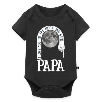 Papa I Love You To The Moon And Back - Baby Premium Kurzarmbody - Schwarz - Vorne