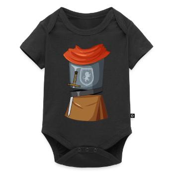 Jungen Ritter Kostüm Halloween Ritter - Baby Premium Kurzarmbody - Schwarz - Vorne