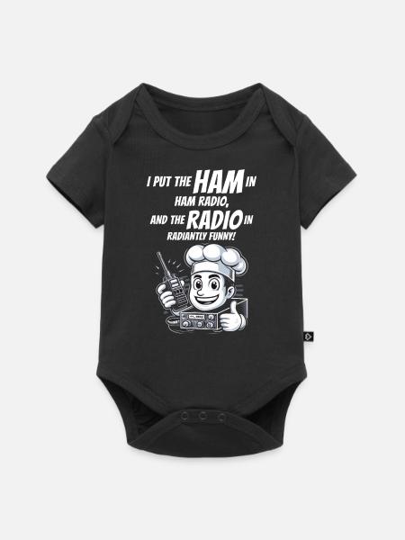 Strahlend lustiger Amateurfunker Koch - Baby Premium Kurzarmbody - Schwarz