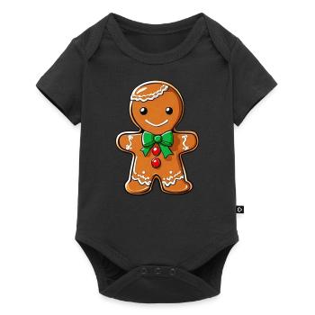 Cute gingerbread man - Baby Premium short-sleeve bodysuit - black - Front