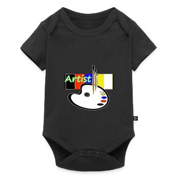 Palette, pinceaux et couleurs du peintre Design - Body à manches courtes Premium Bébé - noir - Devant