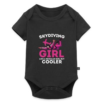 Fallschirmspringen Skydiving Girl Base Jumping - Baby Premium Kurzarmbody - Schwarz - Vorne