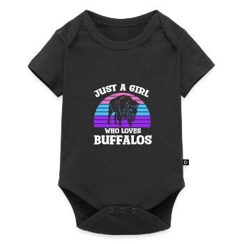 Bison Büffel Buffalo Nationalpark Wildnis Western - Baby Premium Kurzarmbody - Schwarz - Vorne