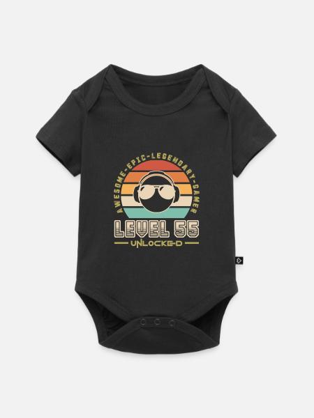 Stufe 55 - Baby Premium Kurzarmbody - Schwarz