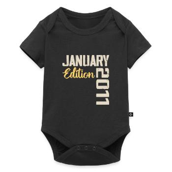 Geburtstagsgeschenk geboren im Januar 2011 - 2011 - Baby Premium Kurzarmbody - Schwarz - Vorne