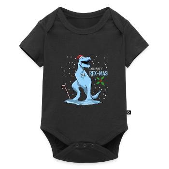 Cadeau de chemise de joyeux Noël de dinosaure de Noël - Body à manches courtes Premium Bébé - noir - Devant