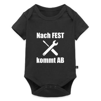 Nach fest kommt bekanntlich ab - Baby Premium Kurzarmbody - Schwarz - Vorne