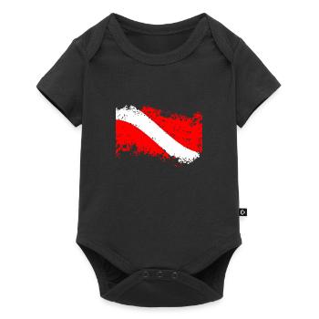 drapeau de plongée enflammé - Body à manches courtes Premium Bébé - noir - Devant