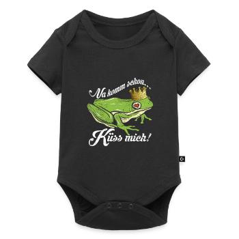 Küss mich | Froschkönig - Baby Premium Kurzarmbody - Schwarz - Vorne