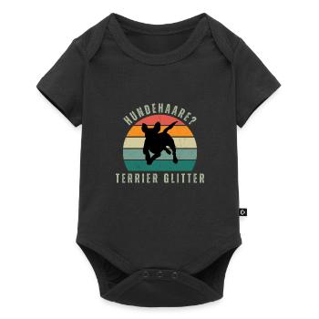 Terrier Glitter Retro Sunset - Baby Premium Kurzarmbody - Schwarz - Vorne