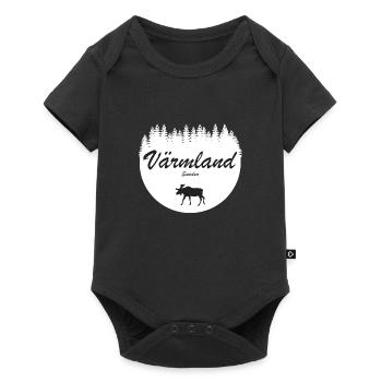 Värmland Sweden Stickers Holiday Moose North - Baby Premium short-sleeve bodysuit - black - Front