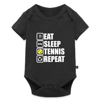 eat sleep tennis repeat - Baby Premium short-sleeve bodysuit - black - Front