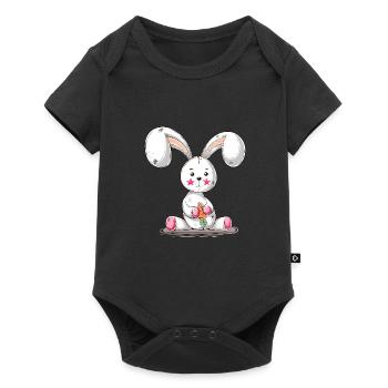 Cute Rabbit Cartoon Happy Easter Gift - Baby Premium short-sleeve bodysuit - black - Front