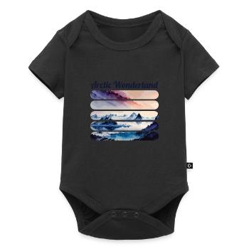 Arctic Wonderland Outdoor Mountains Wildlife - Baby Premium short-sleeve bodysuit - black - Front