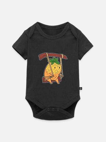 Ananas - Baby Premium Kurzarmbody - Schwarz