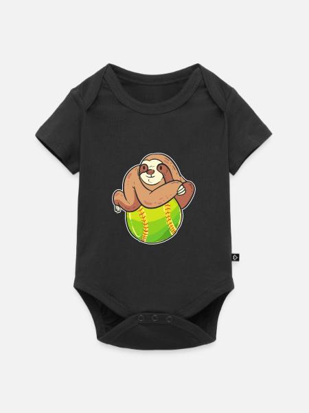 Softball Softball-Spieler - Baby Premium Kurzarmbody - Schwarz