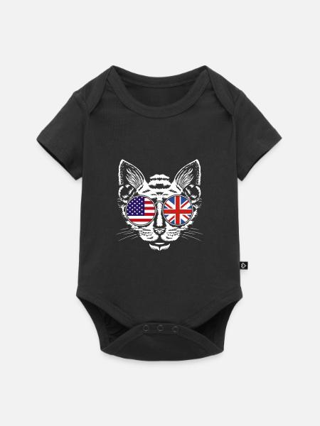 England Englisch - Baby Premium Kurzarmbody - Schwarz