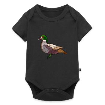 Canard oiseaux géométriques - Body à manches courtes Premium Bébé - noir - Devant