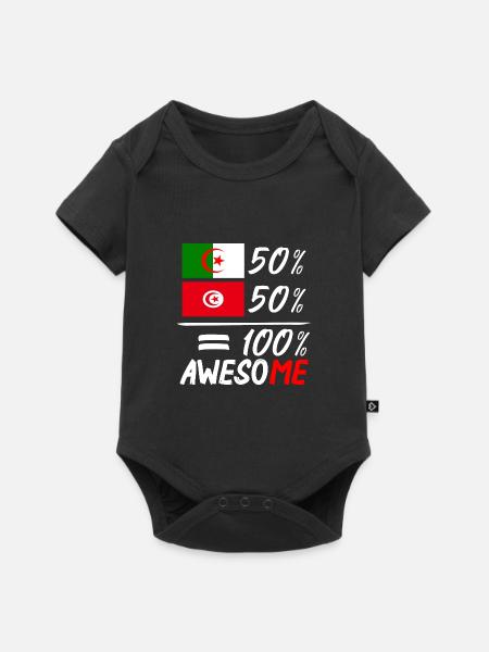 50% Algériens 50 % Tunisiens - Body à manches courtes Premium Bébé - noir